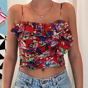 NWT Zara Ruffle Floral Corset